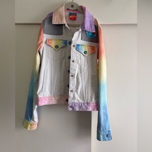 Mokuyobi airbrushed trucker denim jacket XS rainbow